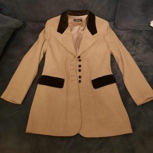 Farlow Wool Blazer/Coat, Tan and Brown, Size M